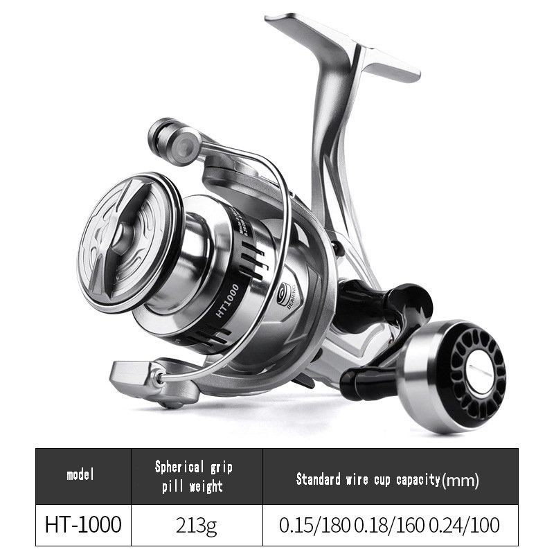 TAKUMI HT1000 Metal Grip Oem/odm Wholesale Inclined Metal Line Anchor Long Throw Wheel Free Fishingtackle Samples Fishing Reels
